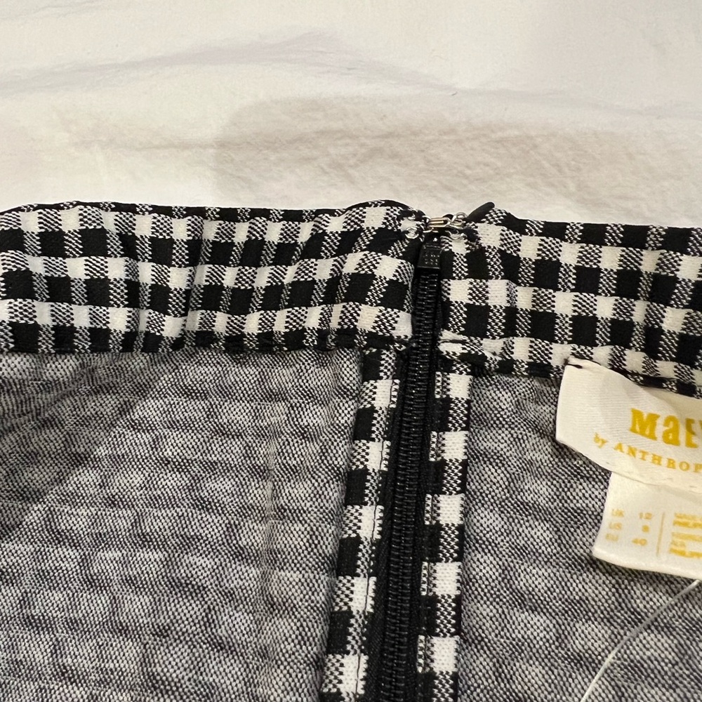 NWT Anthropologie Black & White Gingham Off-Shoulder Romper - Picture 5 of 12